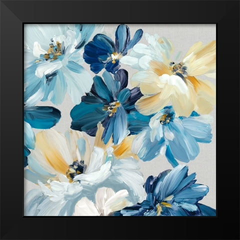 Symphony of Blues II Black Modern Wood Framed Art Print by Black, Alex