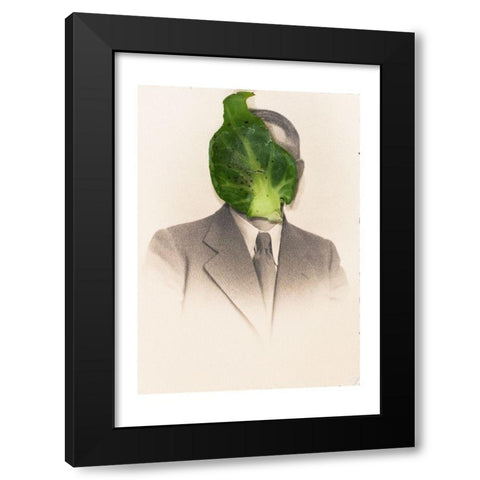 Sprout Head Black Modern Wood Framed Art Print with Double Matting by Dickey, Ben
