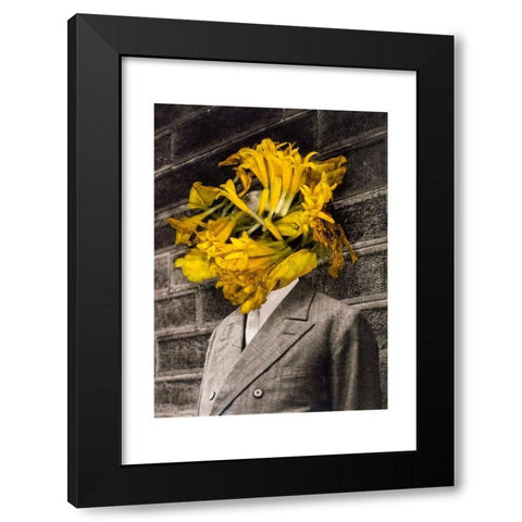 Flower Head Black Modern Wood Framed Art Print with Double Matting by Dickey, Ben