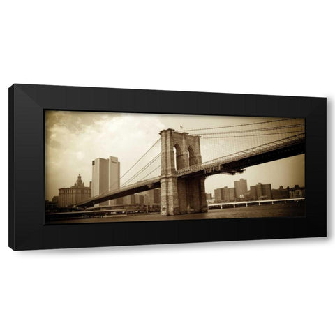 Brooklyn Bridge I Black Modern Wood Framed Art Print by Gannos, Bill