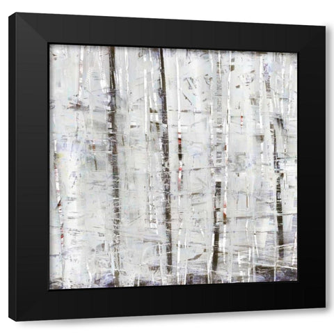 Birch Perspective Grey IV Black Modern Wood Framed Art Print with Double Matting by Bingham, John
