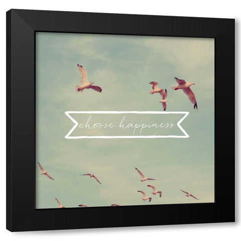 Choose Happiness  Black Modern Wood Framed Art Print by Bock, Alicia