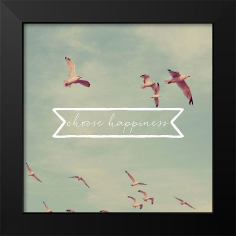 Choose Happiness  Black Modern Wood Framed Art Print by Bock, Alicia