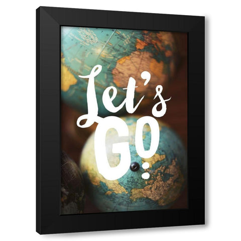 Lets Go on an Adventure Black Modern Wood Framed Art Print with Double Matting by Bock, Alicia