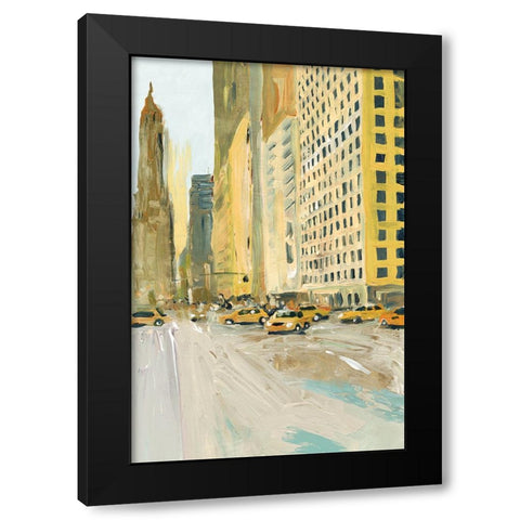 Early Manhattan Black Modern Wood Framed Art Print by Errico And Slyp