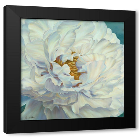 Peony Petals Black Modern Wood Framed Art Print by Broome, Marianne