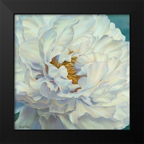 Peony Petals Black Modern Wood Framed Art Print by Broome, Marianne