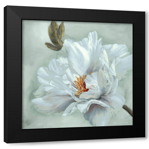 Precious Peony II Black Modern Wood Framed Art Print with Double Matting by Broome, Marianne