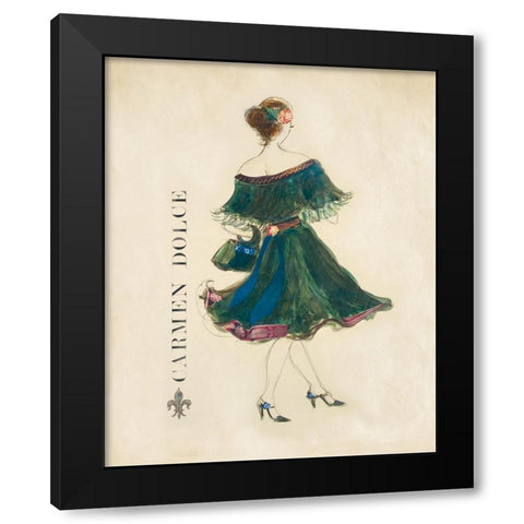 Glamour Collection I Black Modern Wood Framed Art Print with Double Matting by Dolce, Carmen