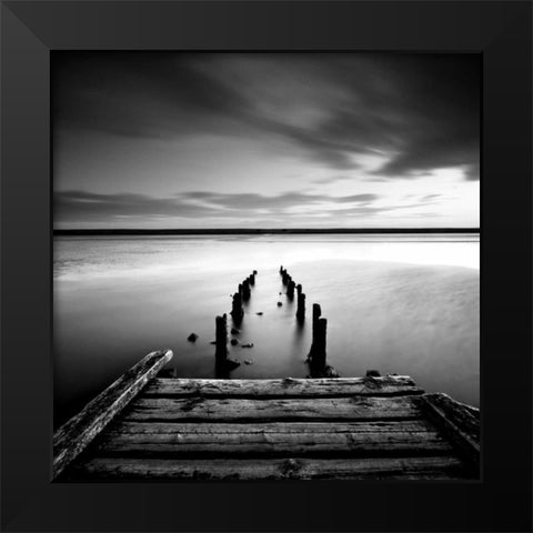 The Jetty Black Modern Wood Framed Art Print by Cherry, Rob