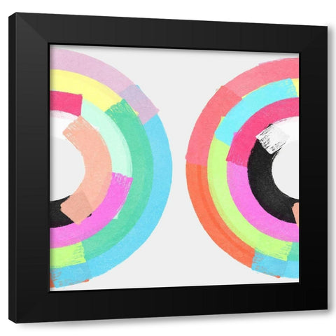 Polychromatic Partners I Black Modern Wood Framed Art Print with Double Matting by Essue, Christine