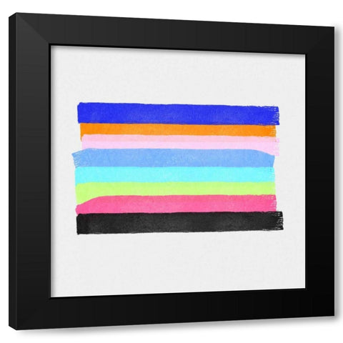 Linear Illusions I Black Modern Wood Framed Art Print with Double Matting by Essue, Christina