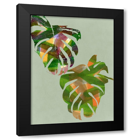 Tropical Monstera II Black Modern Wood Framed Art Print with Double Matting by Project C