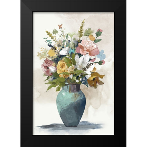Charming Bouquet Black Modern Wood Framed Art Print by Jacob Q