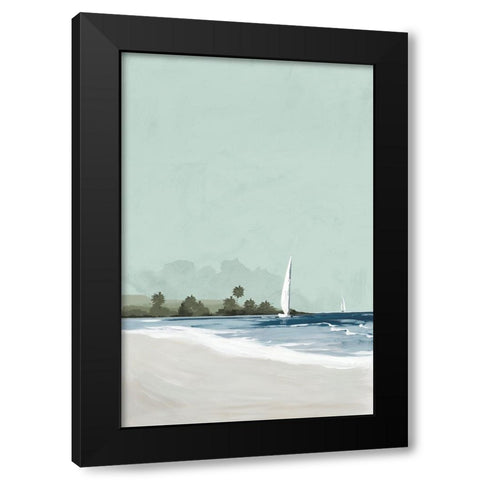 Palms Beach Black Modern Wood Framed Art Print by Jacob Q