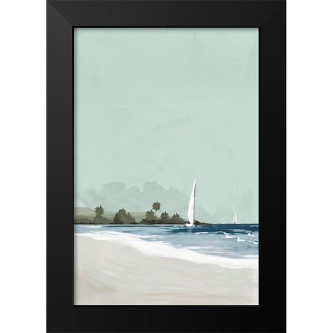 Palms Beach Black Modern Wood Framed Art Print by Jacob Q
