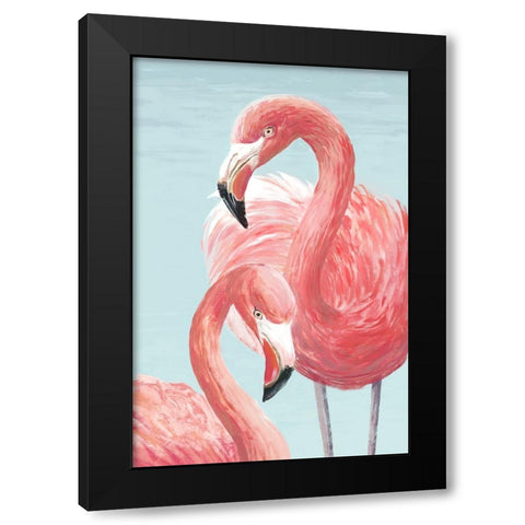 Majestic Flamingos Black Modern Wood Framed Art Print with Double Matting by Jacob Q