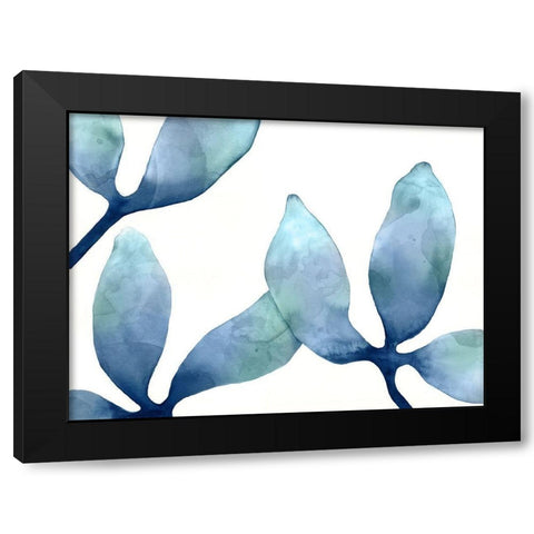 Indigo Blossoms II Black Modern Wood Framed Art Print by Hendrick, Cathy