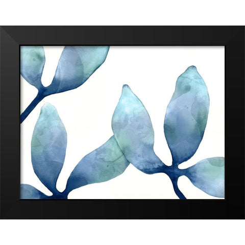 Indigo Blossoms II Black Modern Wood Framed Art Print by Hendrick, Cathy