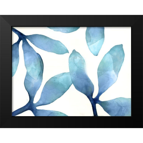 Indigo Blossoms III Black Modern Wood Framed Art Print by Hendrick, Cathy