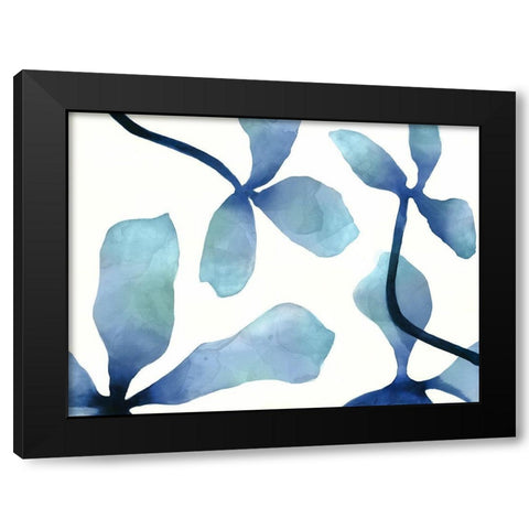 Indigo Blossoms IV Black Modern Wood Framed Art Print by Hendrick, Cathy