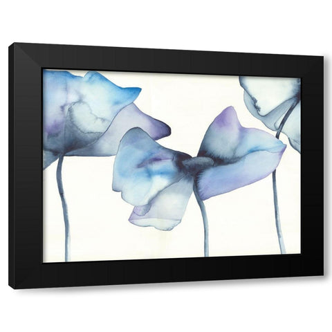 Blue Poppy I Black Modern Wood Framed Art Print with Double Matting by Hendrick, Cathy