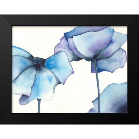 Blue Poppy II Black Modern Wood Framed Art Print by Hendrick, Cathy