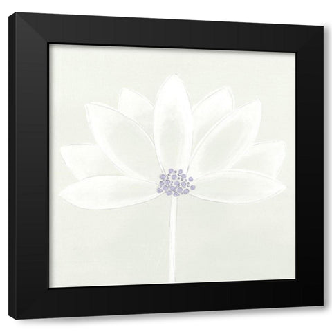 Lotus I Black Modern Wood Framed Art Print with Double Matting by Hendrick, Cathy