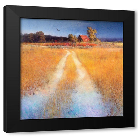 Yellow Road Black Modern Wood Framed Art Print with Double Matting by Vest, Chris