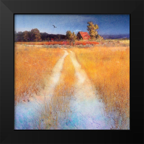 Yellow Road Black Modern Wood Framed Art Print by Vest, Chris