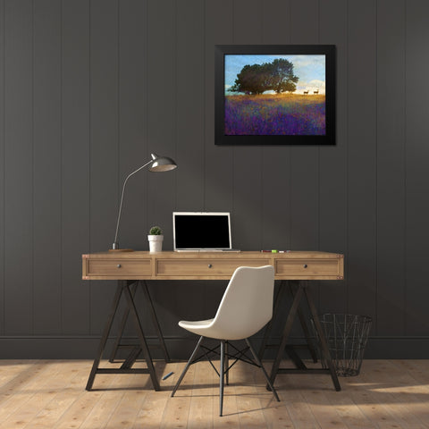 Tree Hill Flowers Black Modern Wood Framed Art Print by Vest, Chris