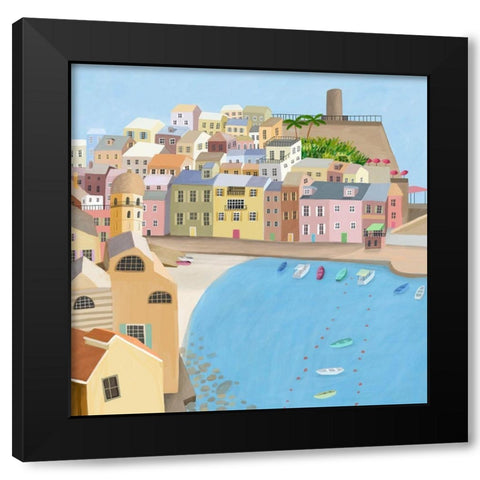 VernazzaItaly Black Modern Wood Framed Art Print by Daly, Carla