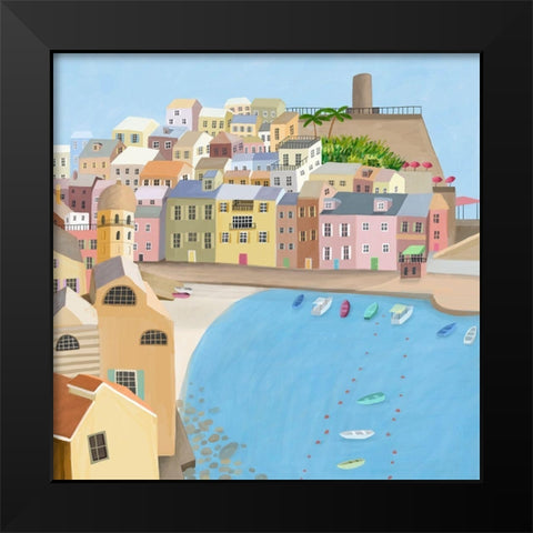 VernazzaItaly Black Modern Wood Framed Art Print by Daly, Carla