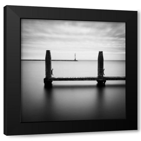 Beyond the Jetty Black Modern Wood Framed Art Print by Bowman, David