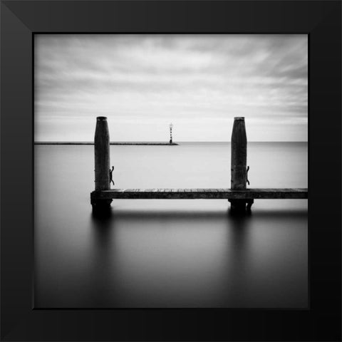 Beyond the Jetty Black Modern Wood Framed Art Print by Bowman, David