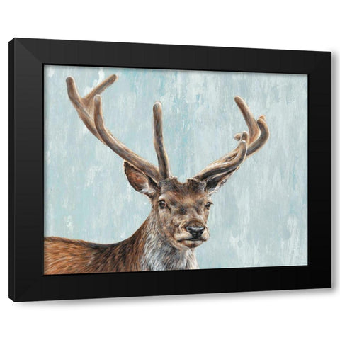 Reindeer  Black Modern Wood Framed Art Print by Perejogina, Dina