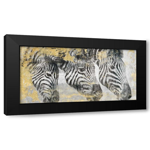 Zebra Black Modern Wood Framed Art Print with Double Matting by Peregojina, Dina
