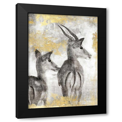 Antelope Black Modern Wood Framed Art Print with Double Matting by Peregojina, Dina