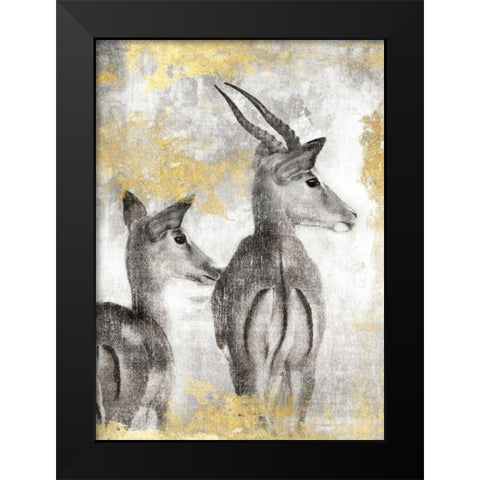 Antelope Black Modern Wood Framed Art Print by Peregojina, Dina