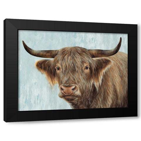 Bull Black Modern Wood Framed Art Print with Double Matting by Perejogina, Dina