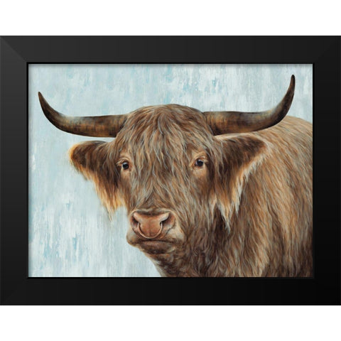 Bull Black Modern Wood Framed Art Print by Perejogina, Dina