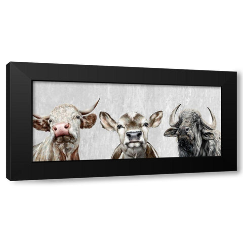 Animal Friends II Black Modern Wood Framed Art Print by Perejogina, Dina