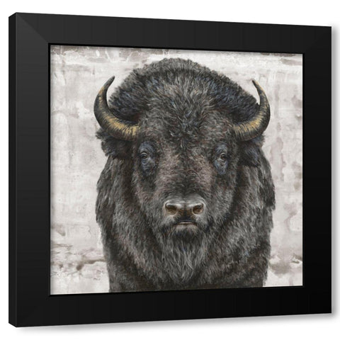 Bison Presence  Black Modern Wood Framed Art Print by Perejogina, Dina