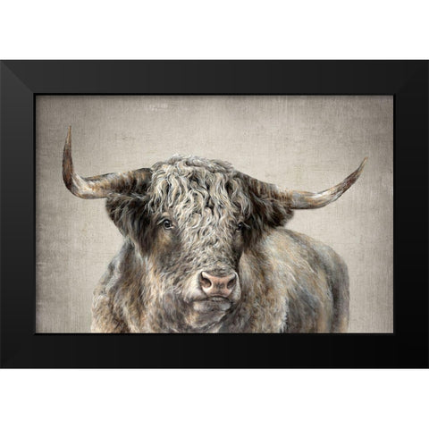 Grand Kyloe Bull  Black Modern Wood Framed Art Print by Perejogina, Dina