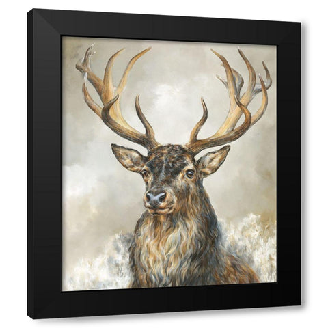 Deer Hart  Black Modern Wood Framed Art Print with Double Matting by Perejogina, Dina