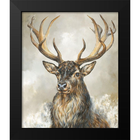 Deer Hart  Black Modern Wood Framed Art Print by Perejogina, Dina
