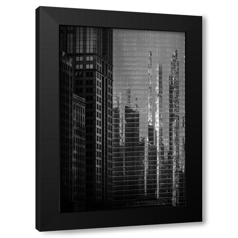 Chicago Reflections  Black Modern Wood Framed Art Print by Kirshner, Dmitry