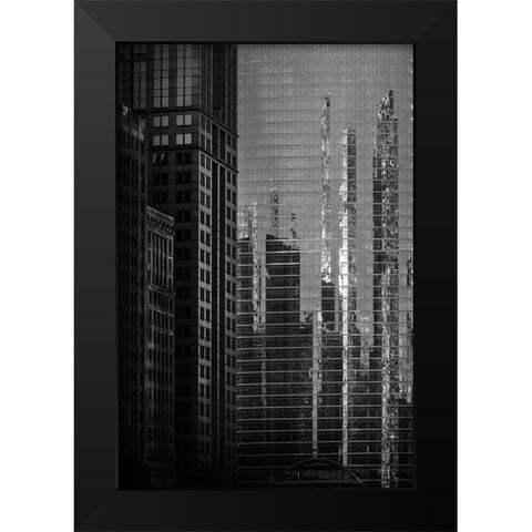 Chicago Reflections  Black Modern Wood Framed Art Print by Kirshner, Dmitry