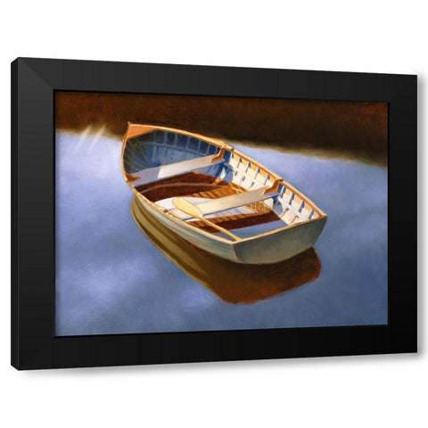 Rowboat Otter Lake II Black Modern Wood Framed Art Print by Melton, Dorian