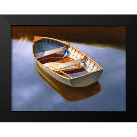 Rowboat Otter Lake II Black Modern Wood Framed Art Print by Melton, Dorian